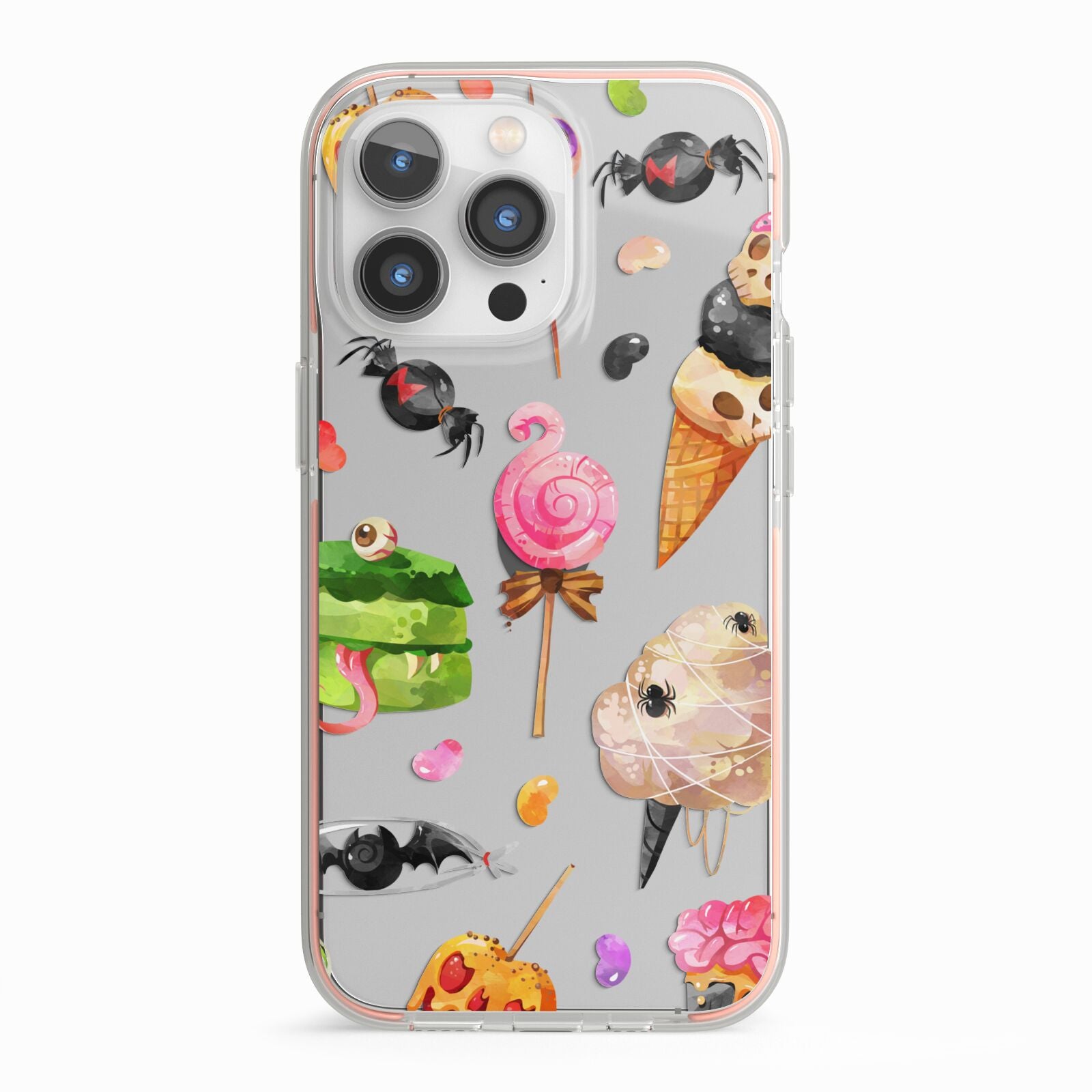 Halloween Cakes and Candy iPhone 13 Pro TPU Impact Case with Pink Edges