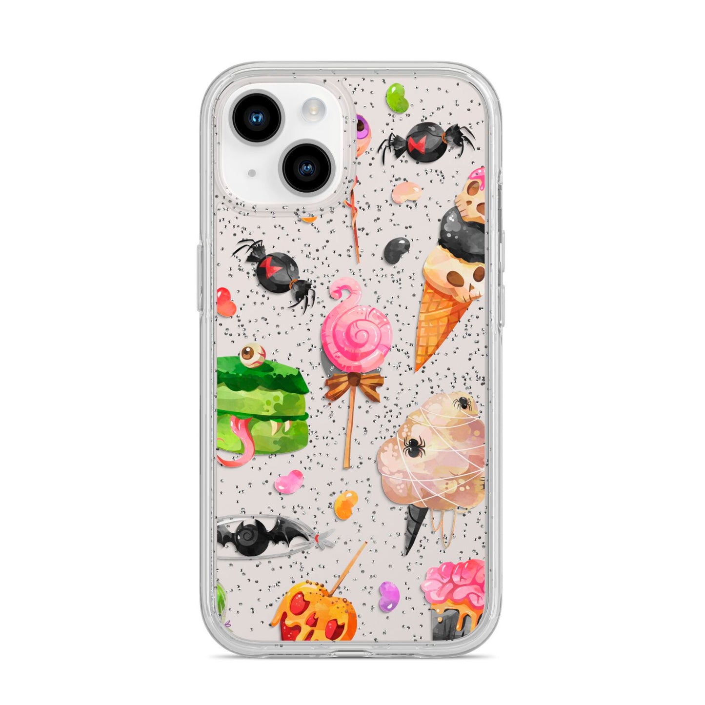 Halloween Cakes and Candy iPhone 14 Glitter Tough Case Starlight