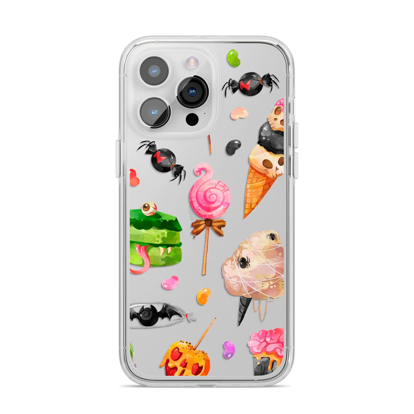 Halloween Cakes and Candy iPhone 14 Pro Max Clear Tough Case Silver