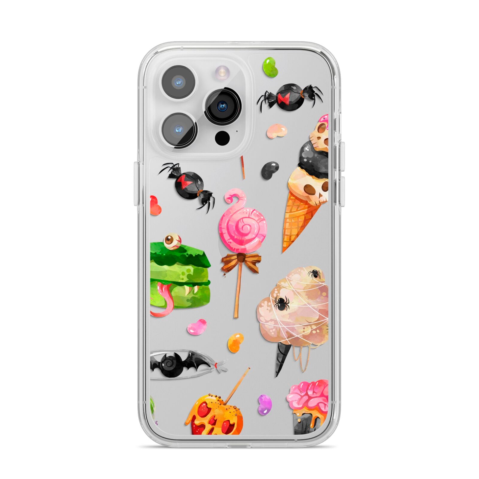 Halloween Cakes and Candy iPhone 14 Pro Max Clear Tough Case Silver