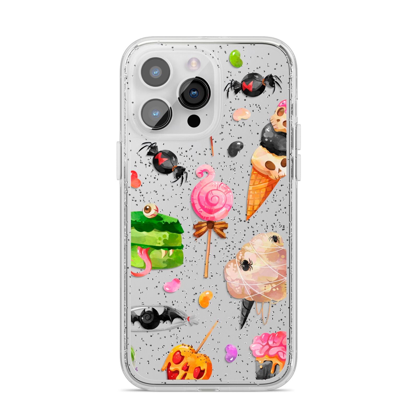 Halloween Cakes and Candy iPhone 14 Pro Max Glitter Tough Case Silver