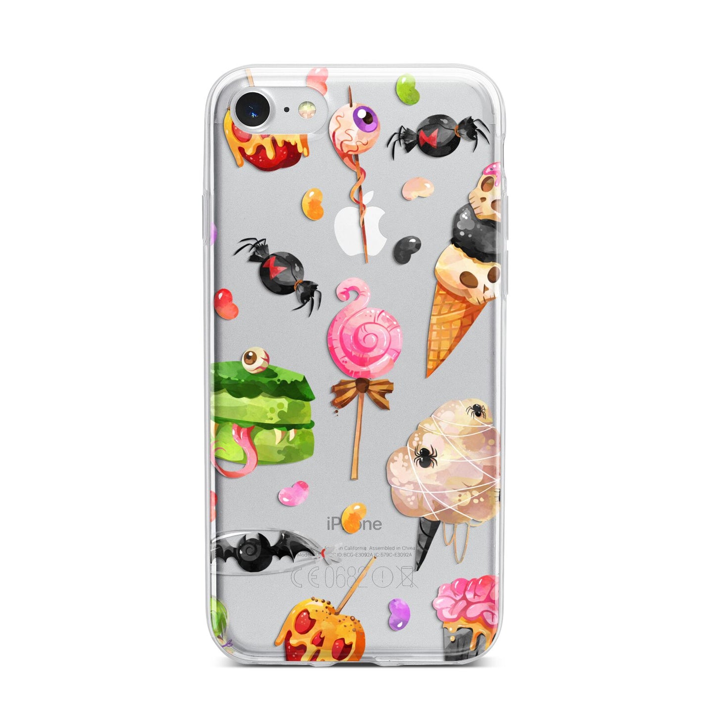 Halloween Cakes and Candy iPhone 7 Bumper Case on Silver iPhone