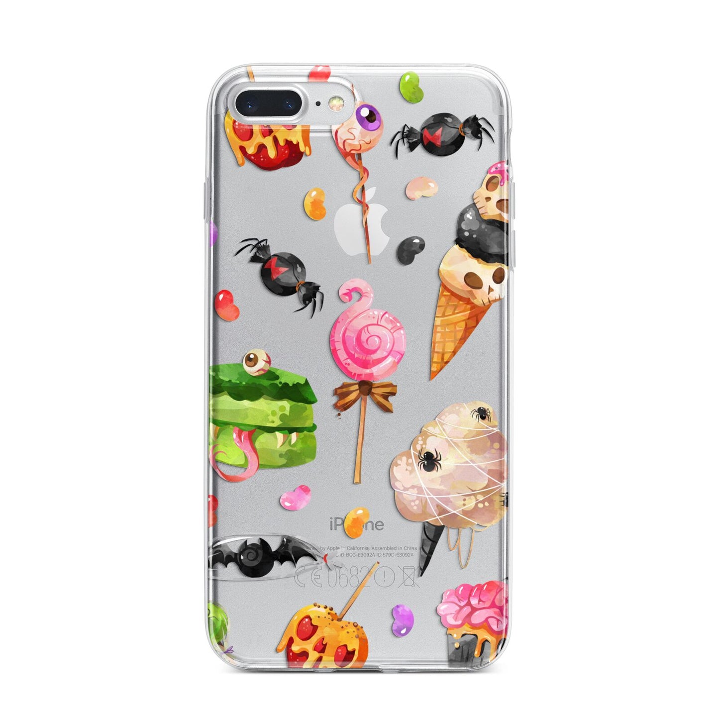 Halloween Cakes and Candy iPhone 7 Plus Bumper Case on Silver iPhone
