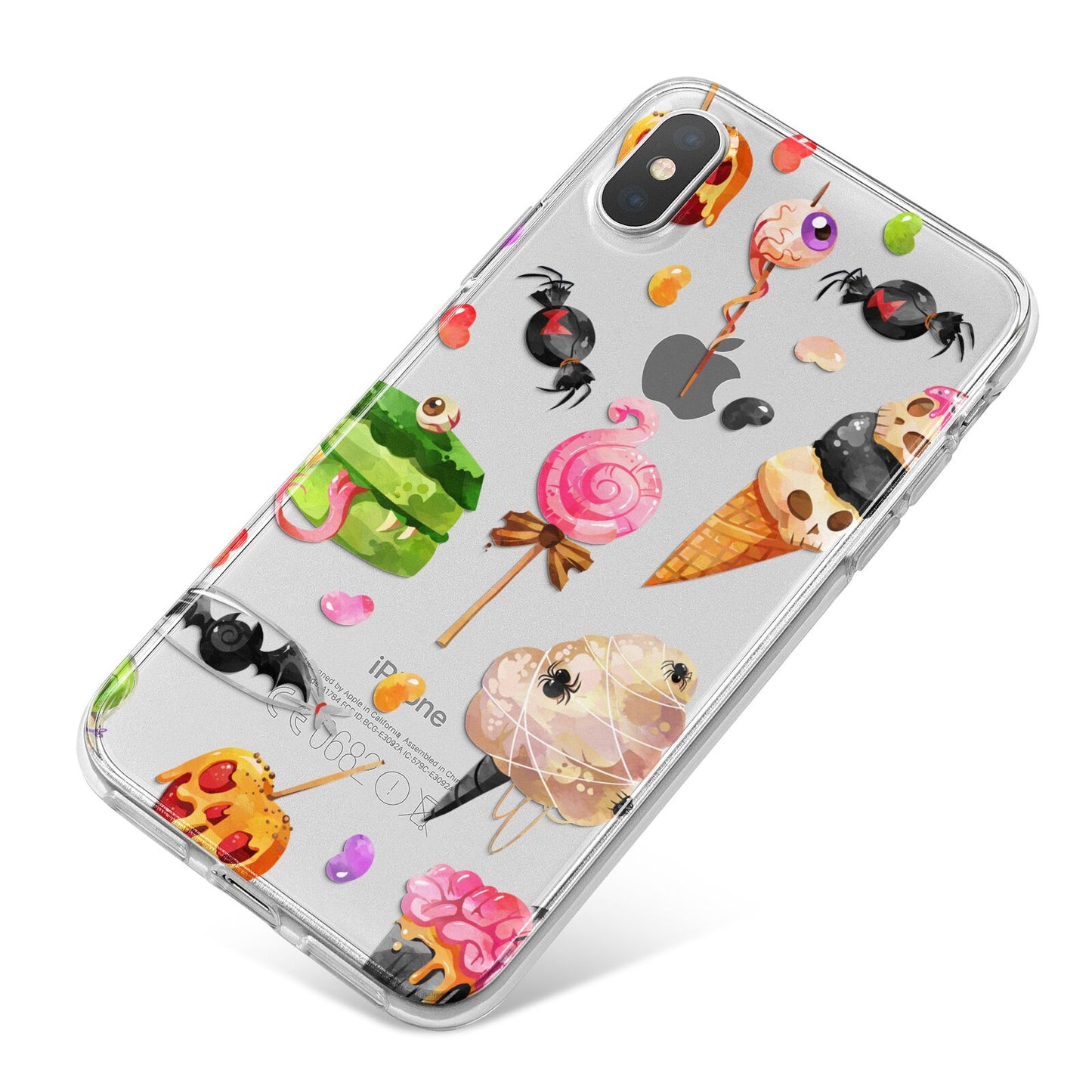 Halloween Cakes and Candy iPhone X Bumper Case on Silver iPhone