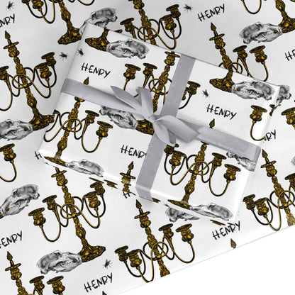 Halloween Candelabra Custom Custom Wrapping Paper