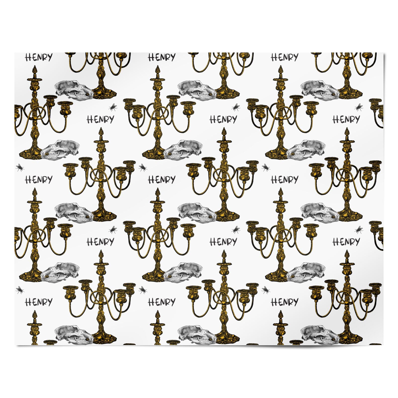 Halloween Candelabra Custom Personalised Wrapping Paper Alternative