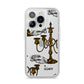 Halloween Candelabra Custom iPhone 14 Pro Clear Tough Case Silver