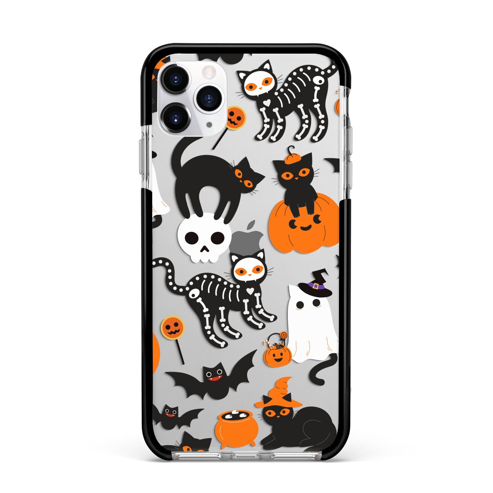 Halloween Cats Apple iPhone 11 Pro Max in Silver with Black Impact Case