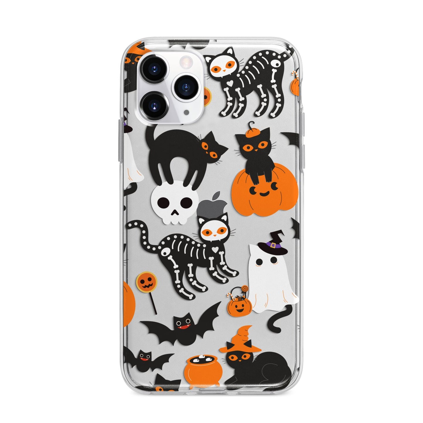 Halloween Cats Apple iPhone 11 Pro Max in Silver with Bumper Case