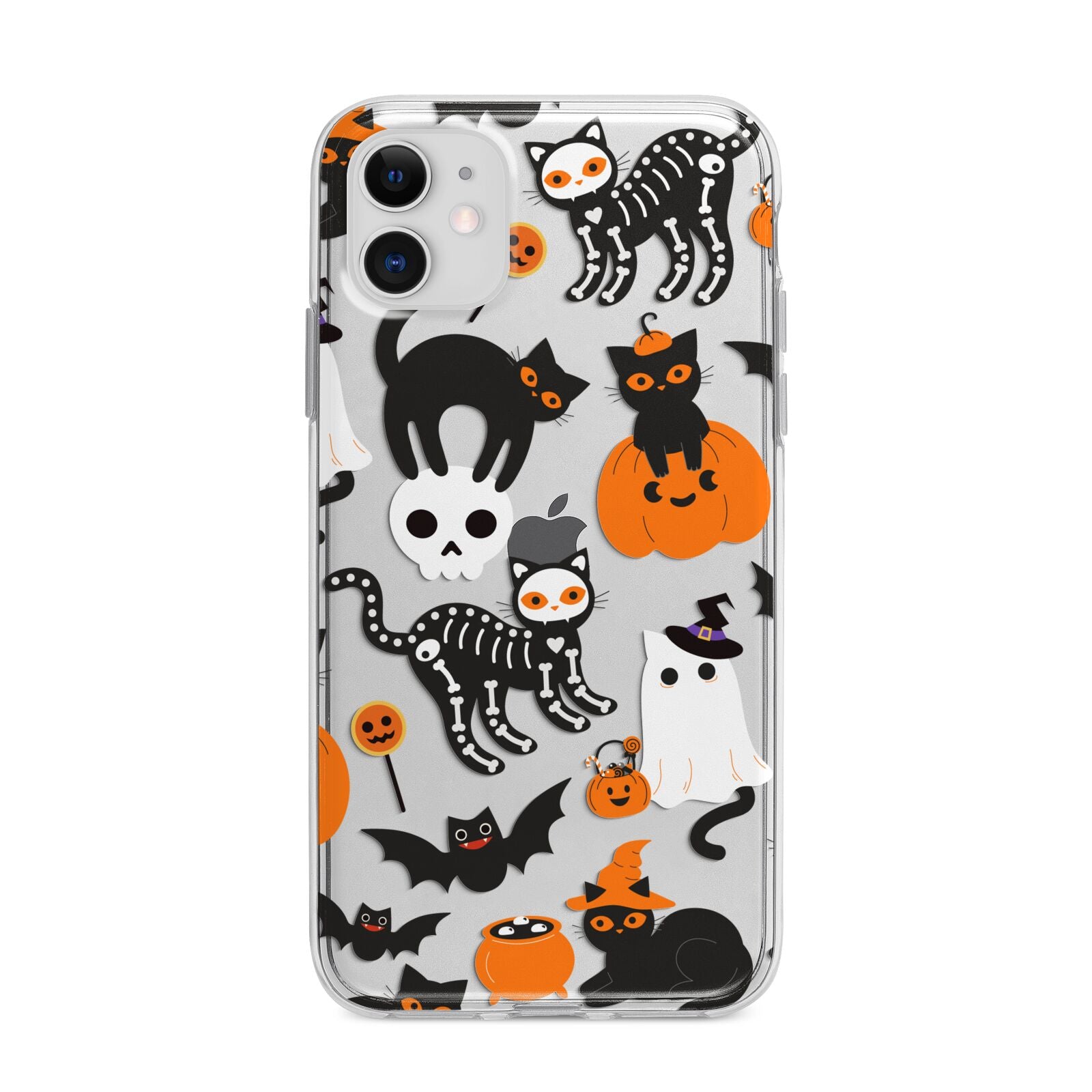 Halloween Cats Apple iPhone 11 in White with Bumper Case