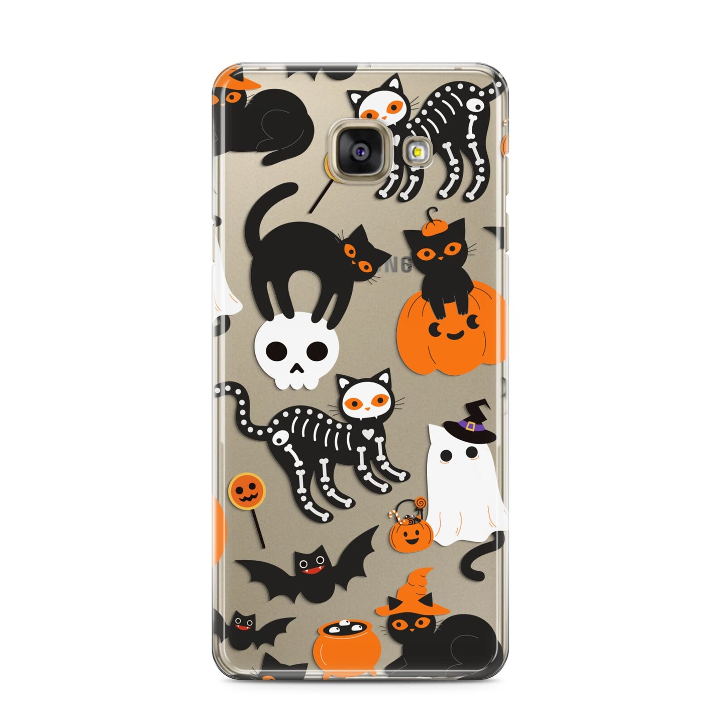 Halloween Cats Samsung Galaxy A3 2016 Case on gold phone
