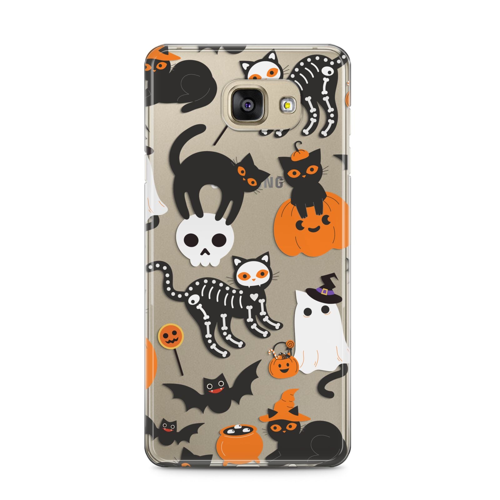 Halloween Cats Samsung Galaxy A5 2016 Case on gold phone