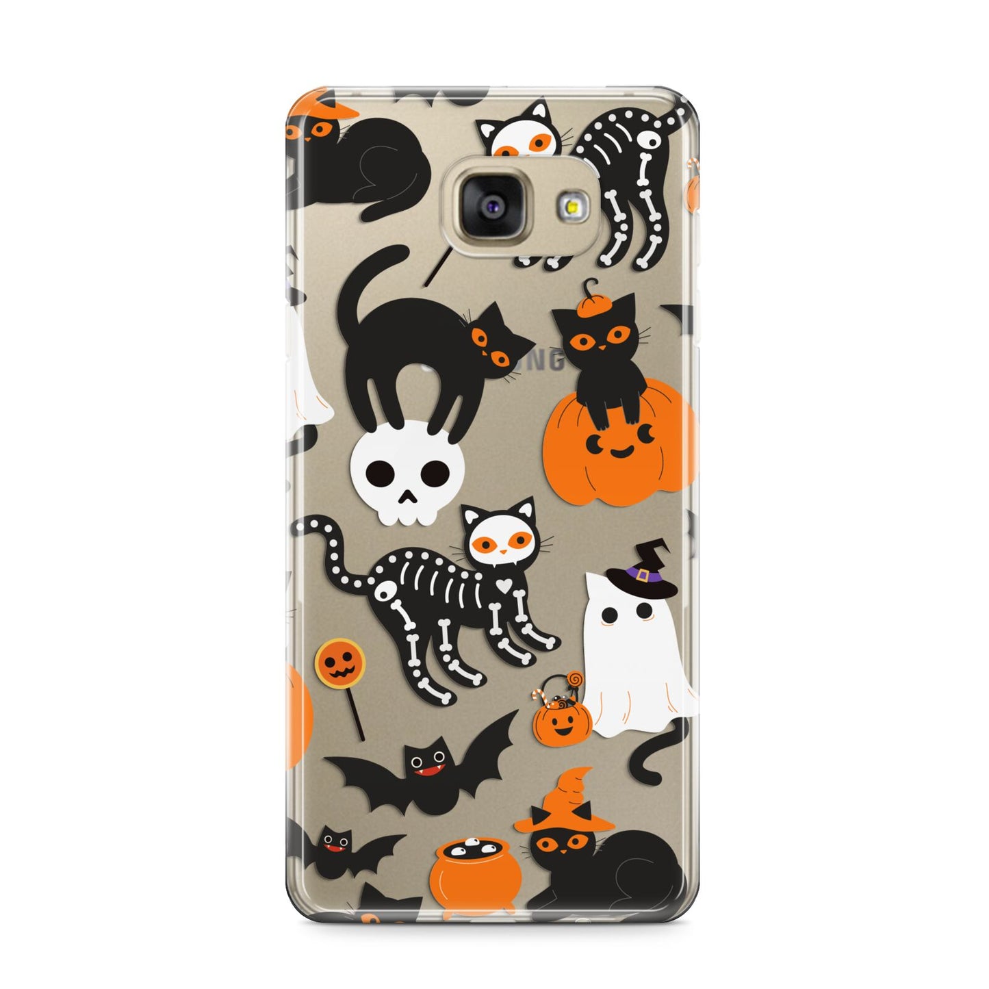 Halloween Cats Samsung Galaxy A9 2016 Case on gold phone