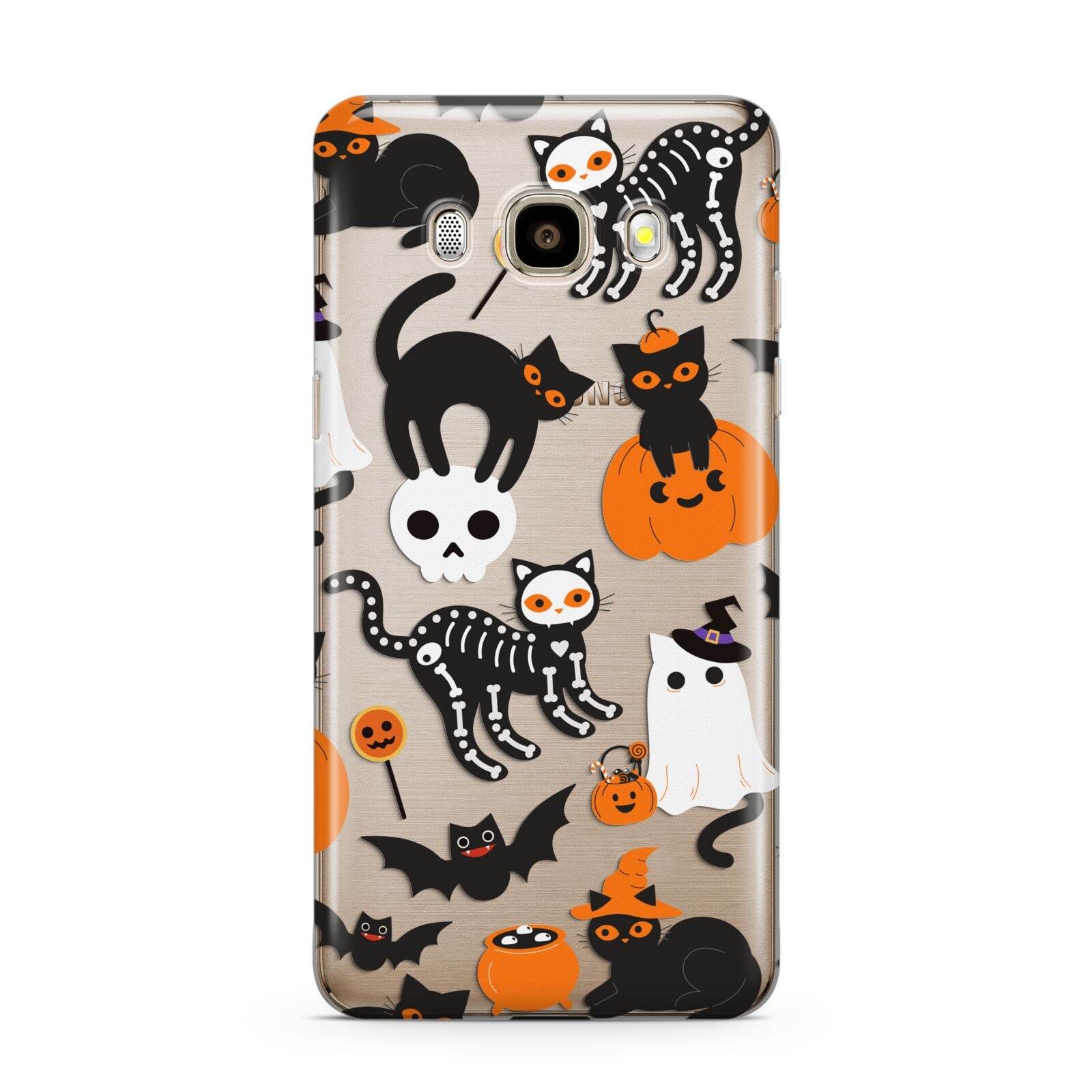 Halloween Cats Samsung Galaxy J7 2016 Case on gold phone