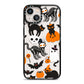 Halloween Cats iPhone 13 Black Impact Case on Silver phone