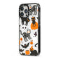 Halloween Cats iPhone 13 Pro Max Black Impact Case Side Angle on Silver phone