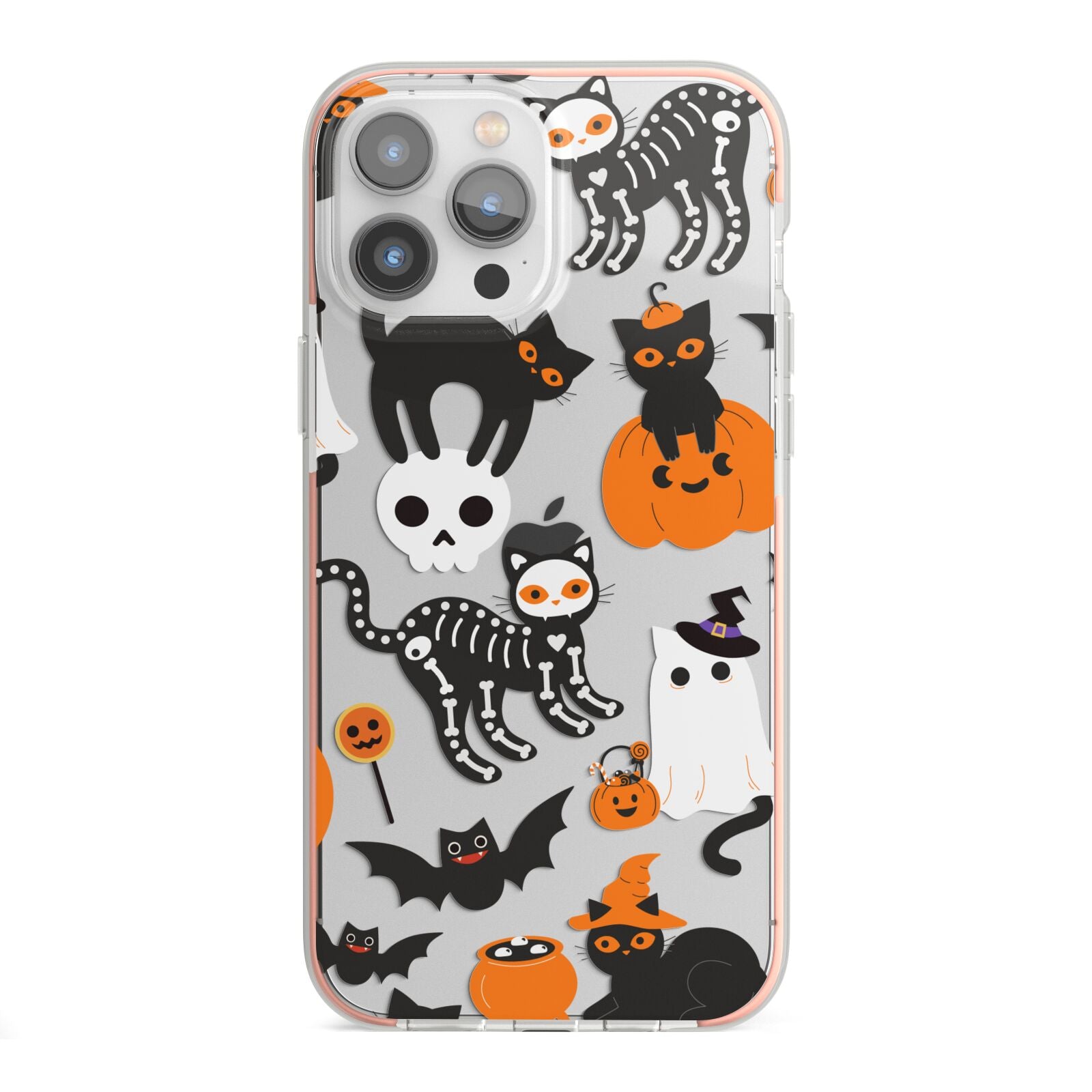 Halloween Cats iPhone 13 Pro Max TPU Impact Case with Pink Edges