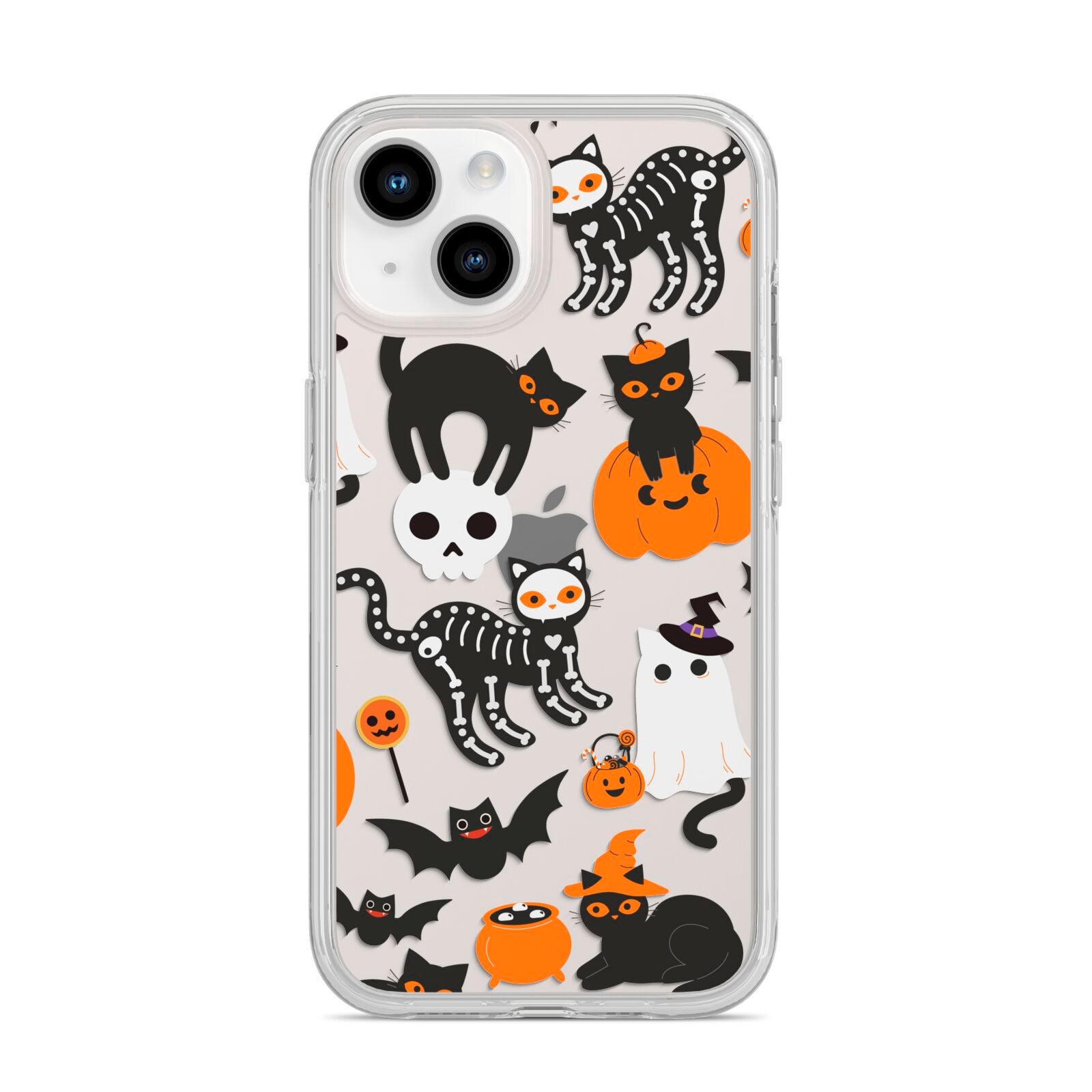 Halloween Cats iPhone 14 Clear Tough Case Starlight