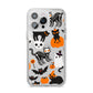 Halloween Cats iPhone 14 Pro Max Clear Tough Case Silver