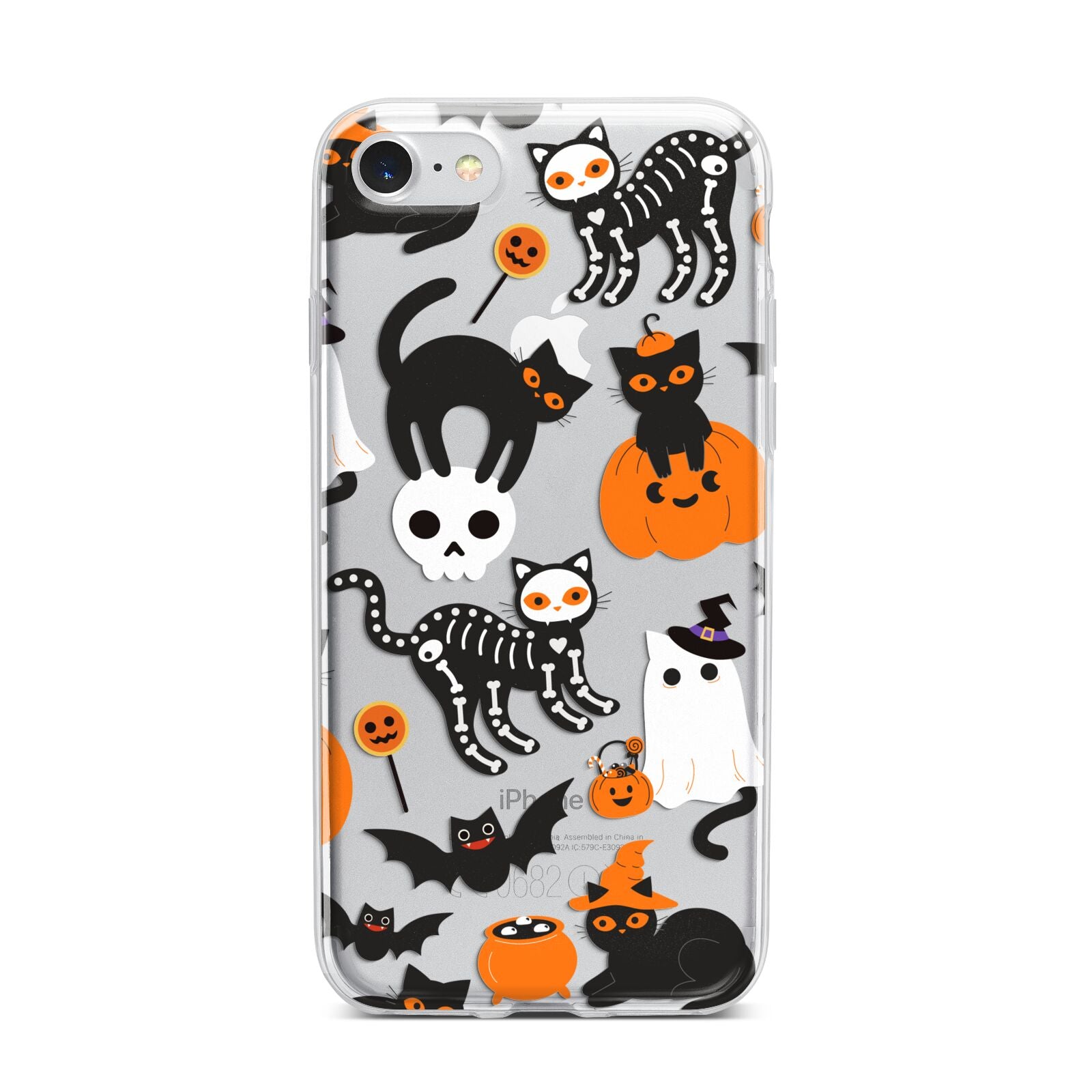 Halloween Cats iPhone 7 Bumper Case on Silver iPhone