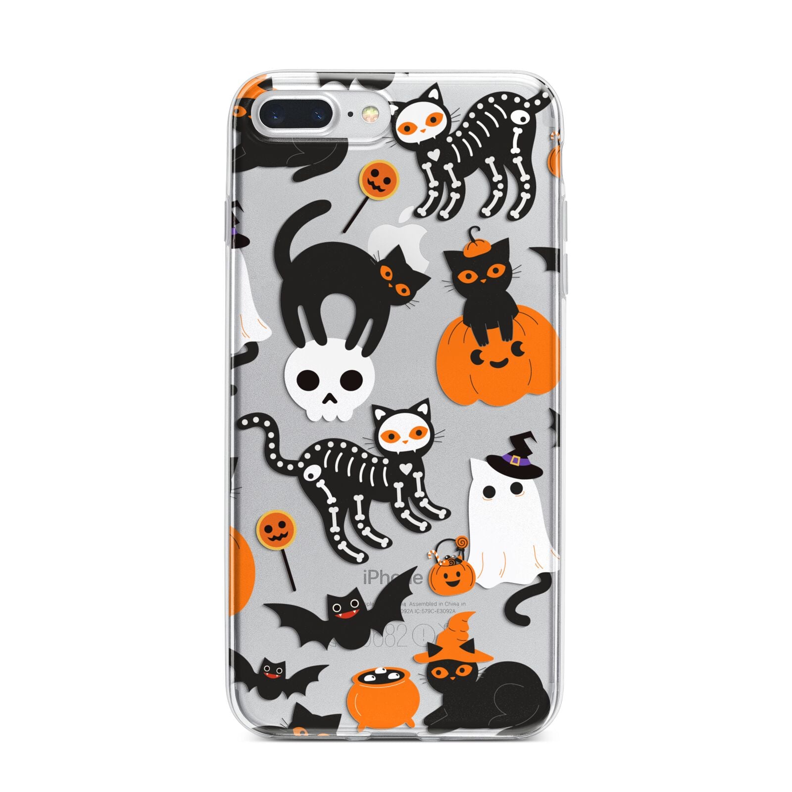 Halloween Cats iPhone 7 Plus Bumper Case on Silver iPhone