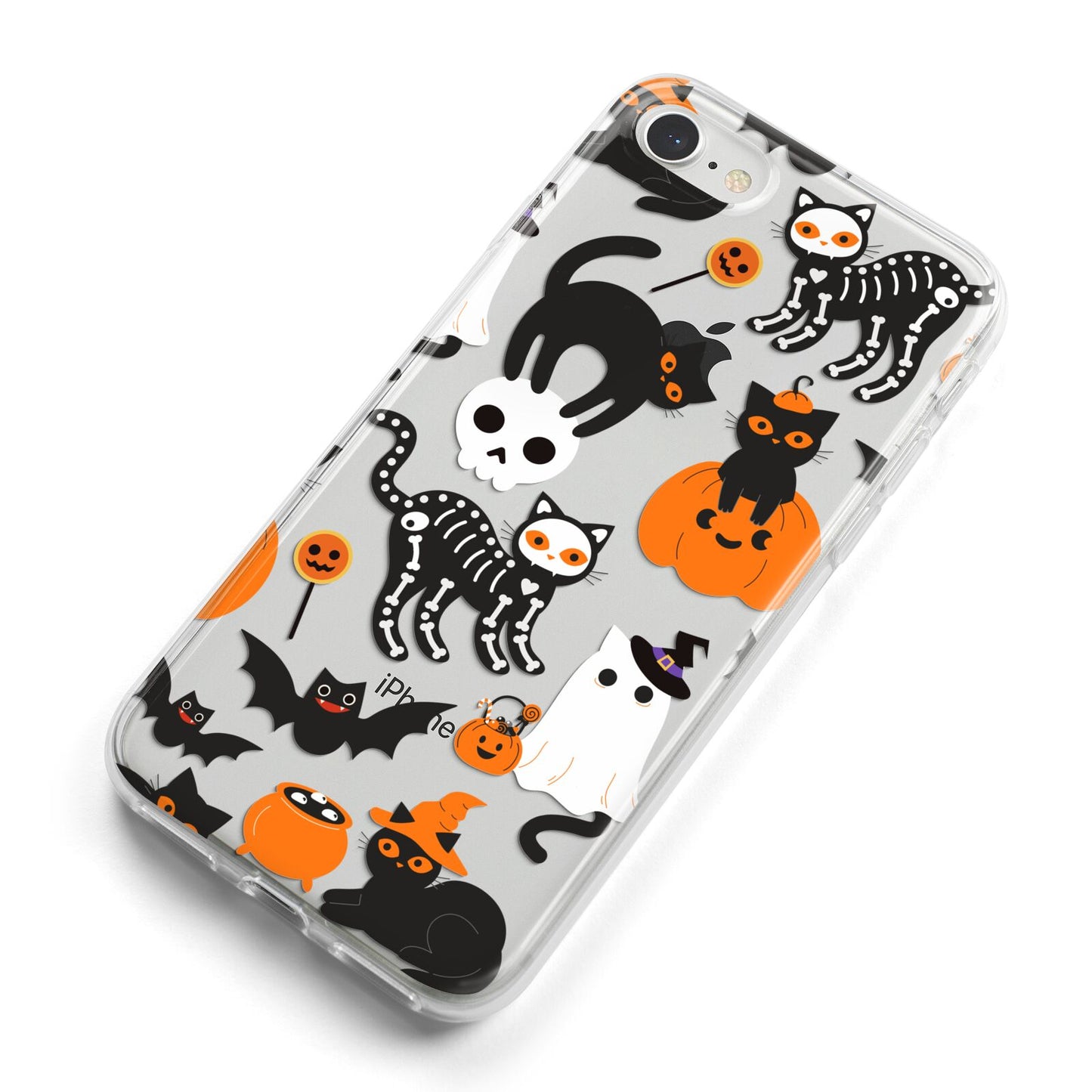 Halloween Cats iPhone 8 Bumper Case on Silver iPhone Alternative Image