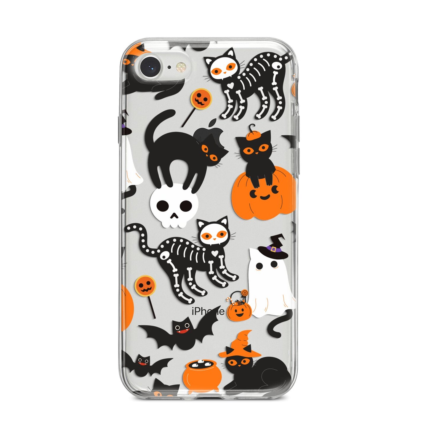 Halloween Cats iPhone 8 Bumper Case on Silver iPhone