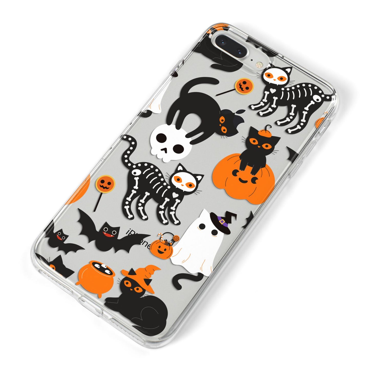 Halloween Cats iPhone 8 Plus Bumper Case on Silver iPhone Alternative Image
