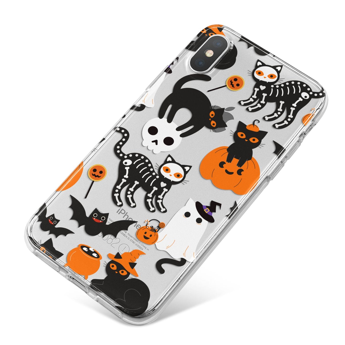Halloween Cats iPhone X Bumper Case on Silver iPhone
