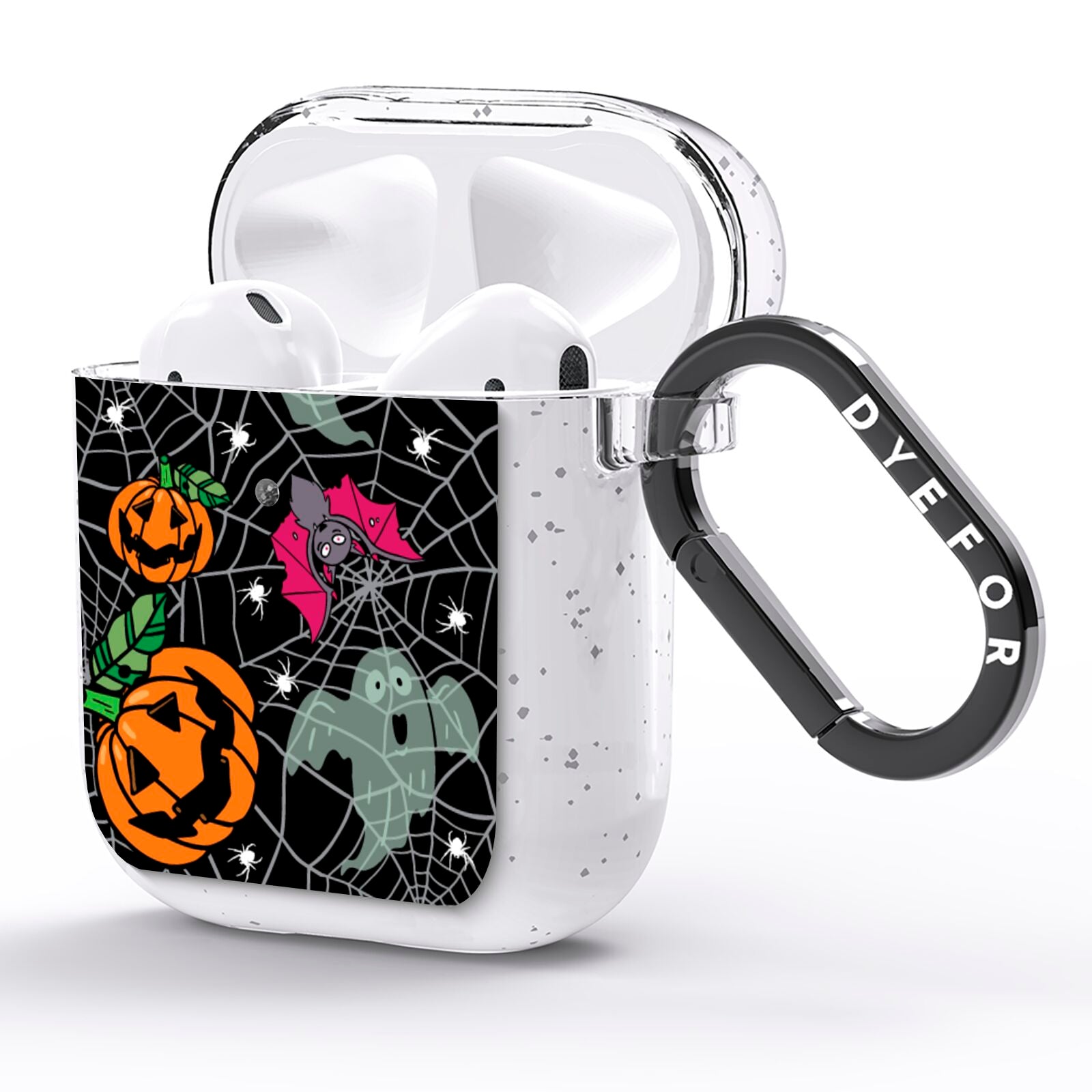 Halloween Cobwebs AirPods Glitter Case Side Image