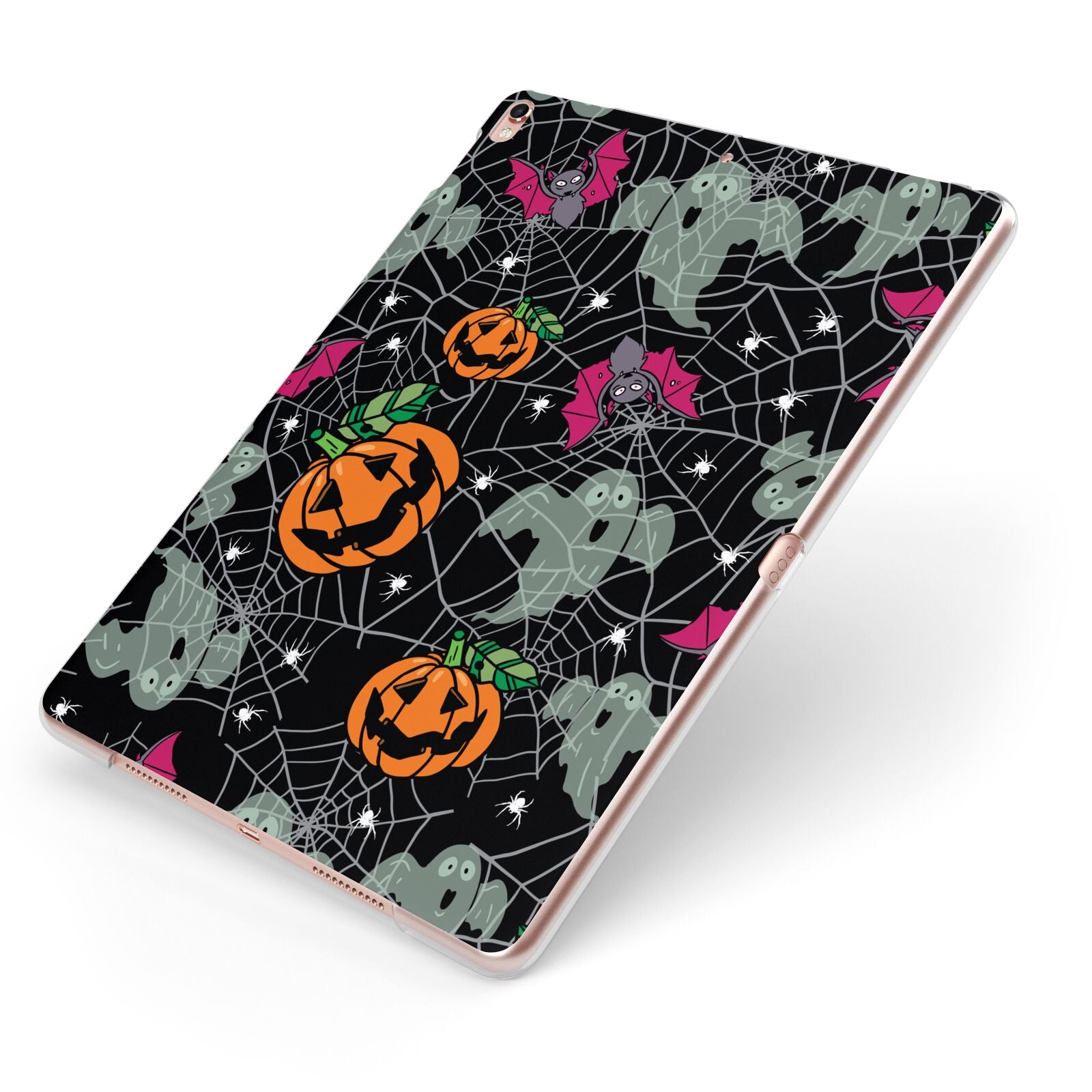 Halloween Cobwebs Apple iPad Case on Rose Gold iPad Side View