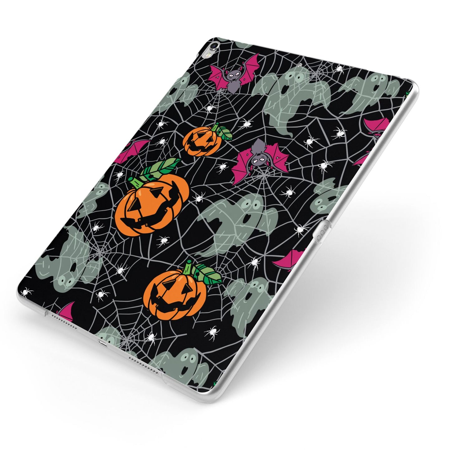 Halloween Cobwebs Apple iPad Case on Silver iPad Side View