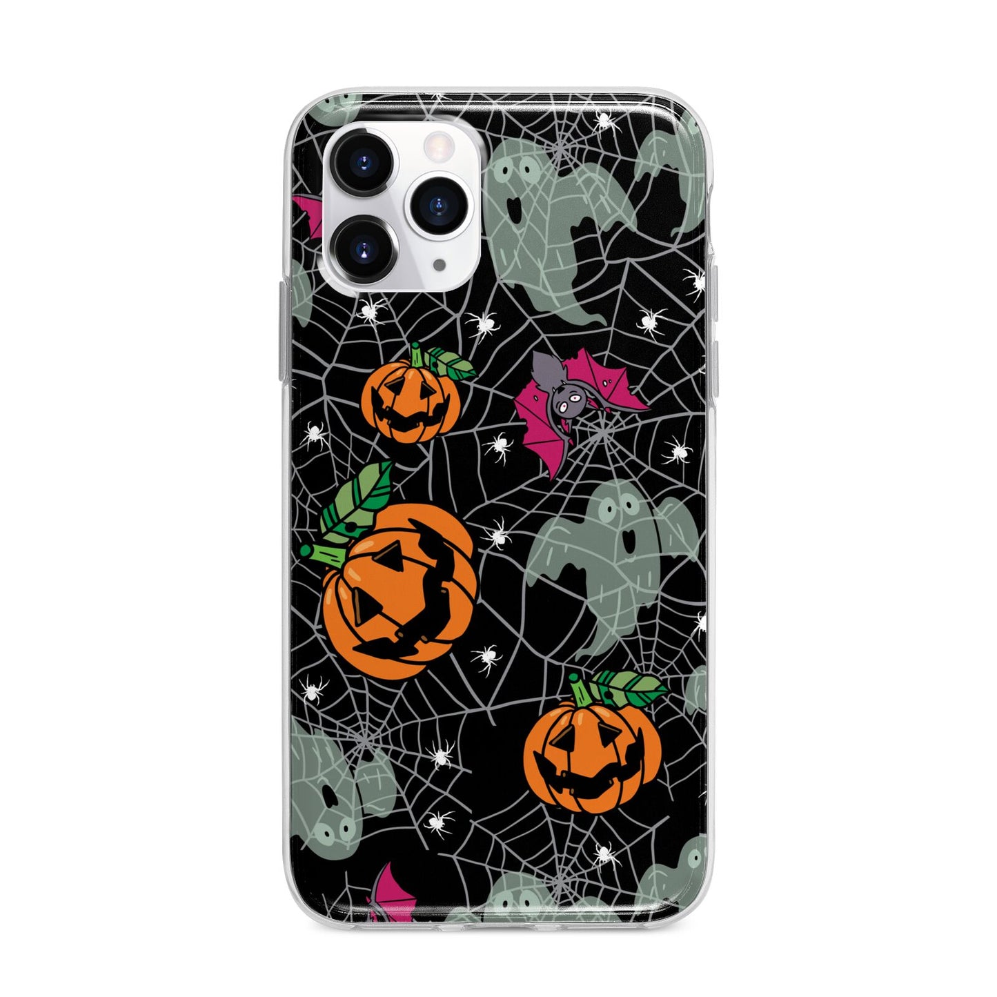 Halloween Cobwebs Apple iPhone 11 Pro Max in Silver with Bumper Case