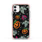 Halloween Cobwebs Apple iPhone 11 in White with Pink Impact Case