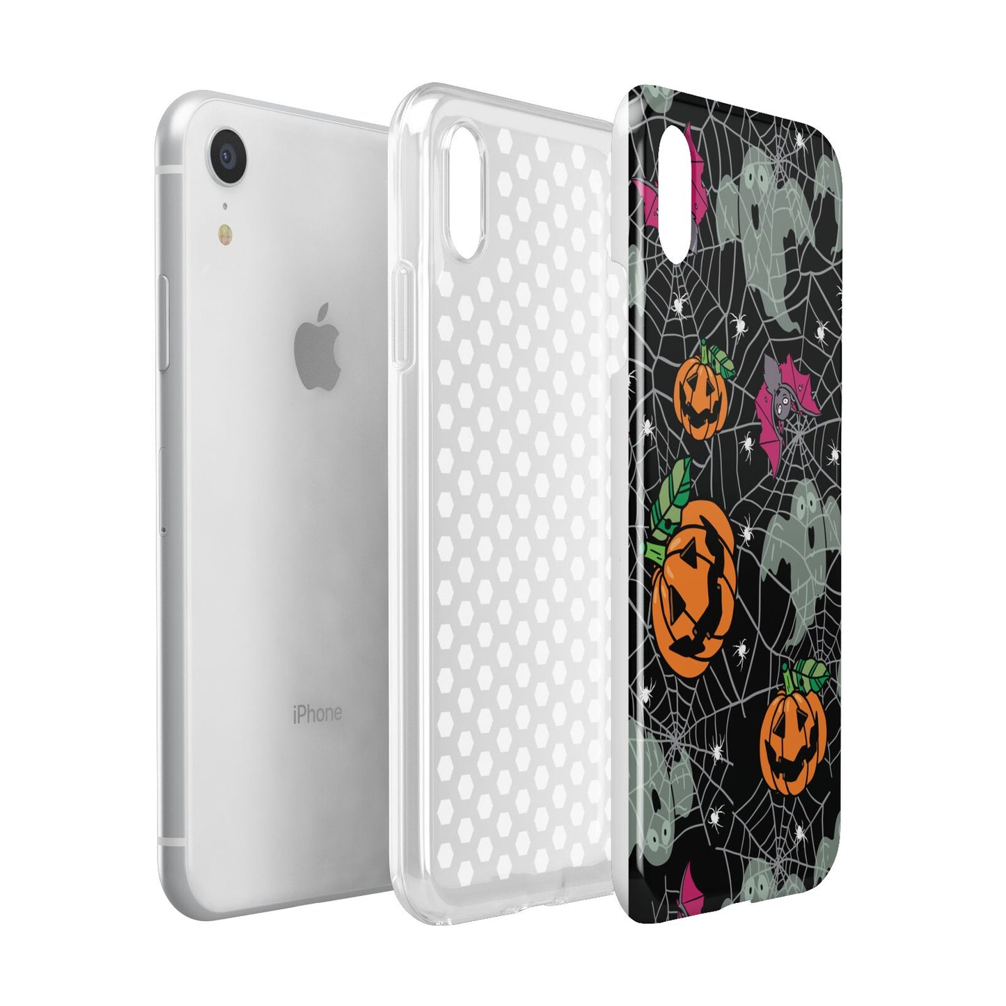 Halloween Cobwebs Apple iPhone XR White 3D Tough Case Expanded view