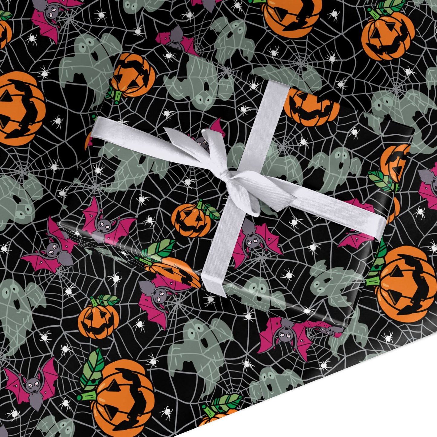 Halloween Cobwebs Custom Wrapping Paper