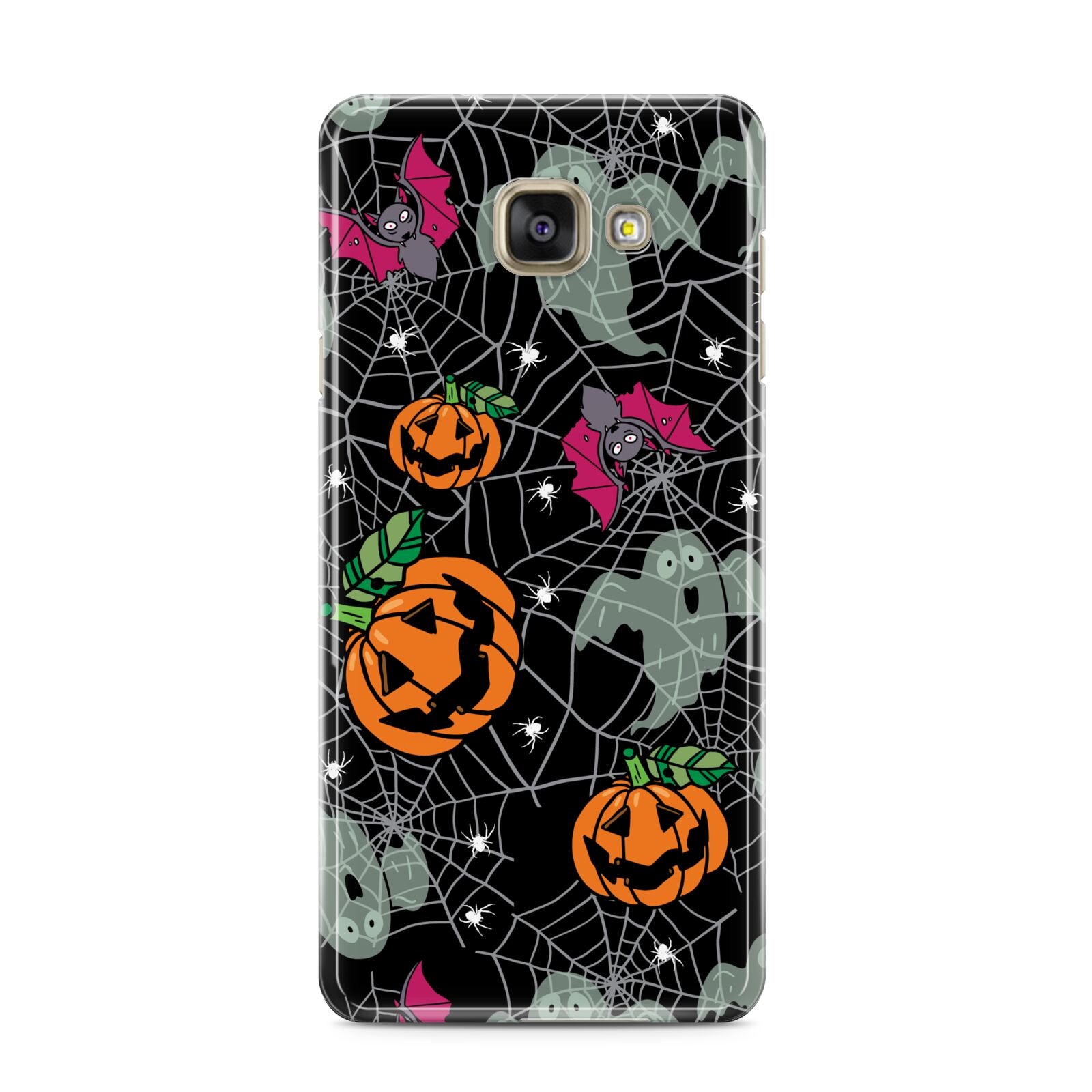 Halloween Cobwebs Samsung Galaxy A3 2016 Case on gold phone