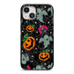 Halloween Cobwebs iPhone 13 Black Impact Case on Silver phone