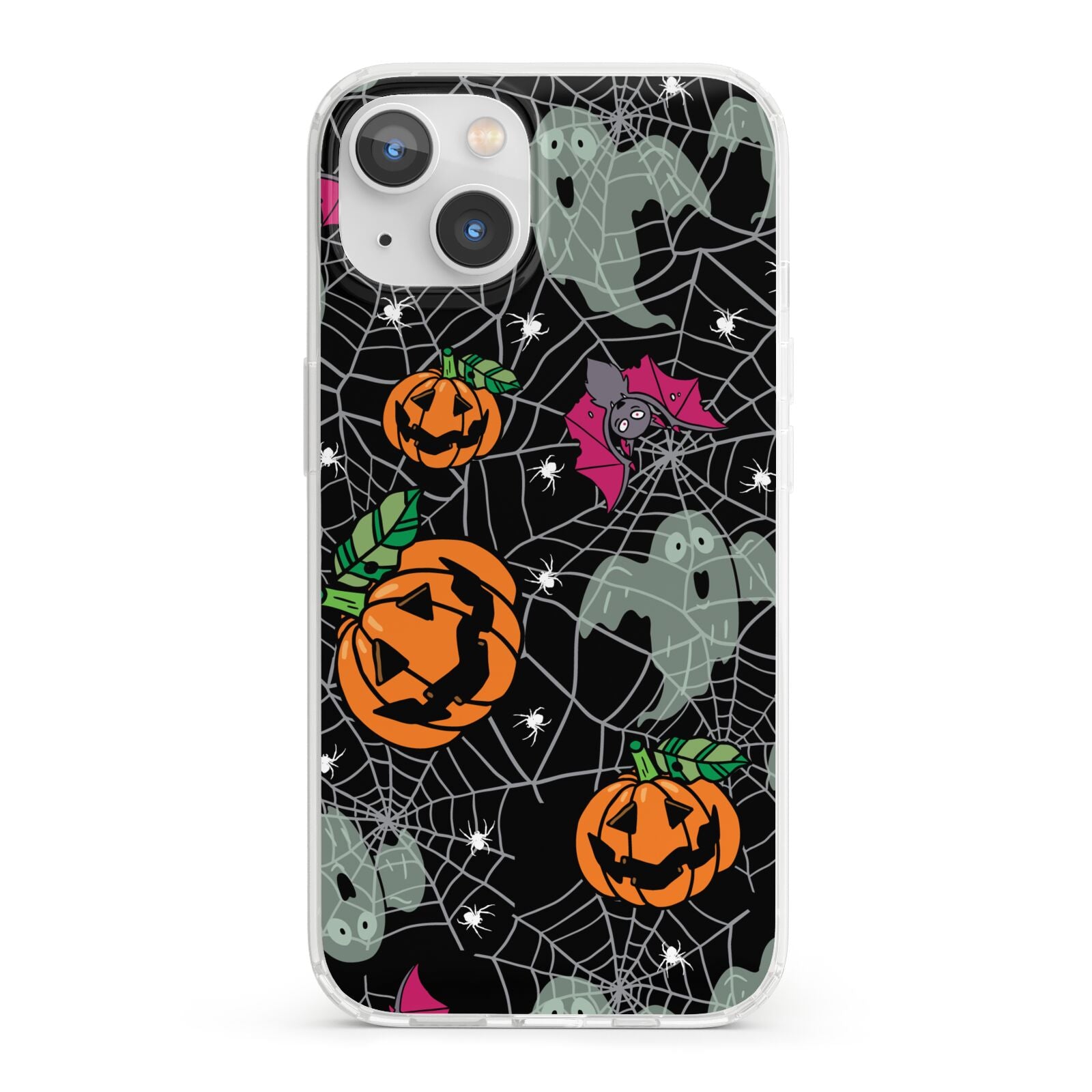 Halloween Cobwebs iPhone 13 Clear Bumper Case