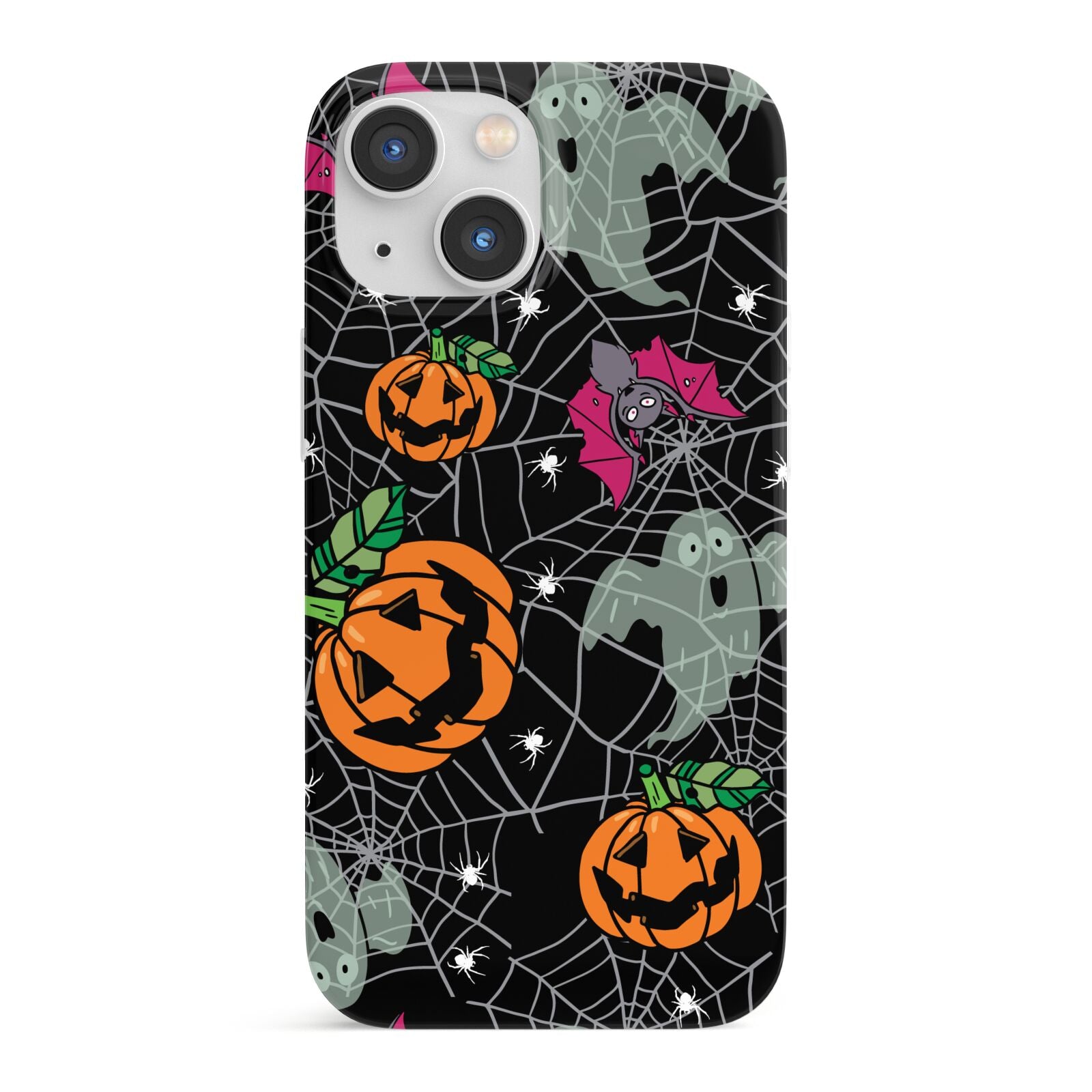 Halloween Cobwebs iPhone 13 Mini Full Wrap 3D Snap Case