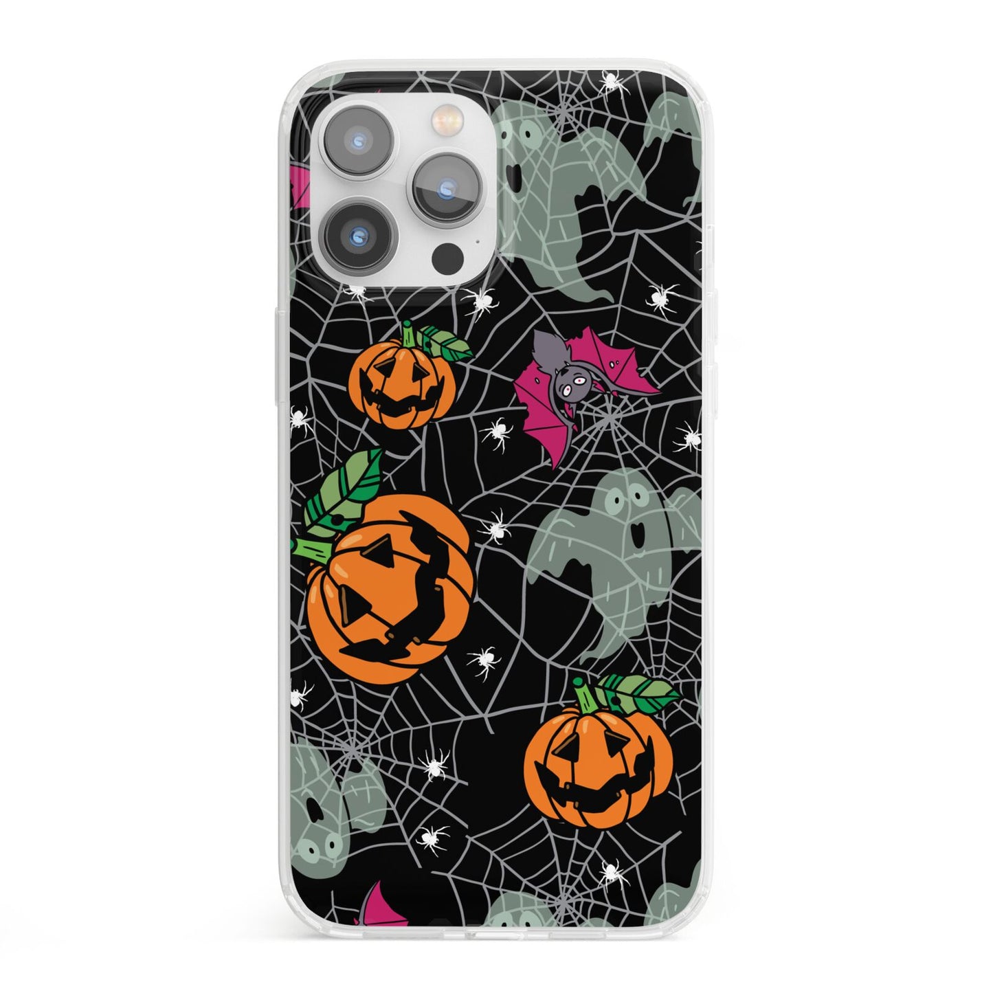 Halloween Cobwebs iPhone 13 Pro Max Clear Bumper Case