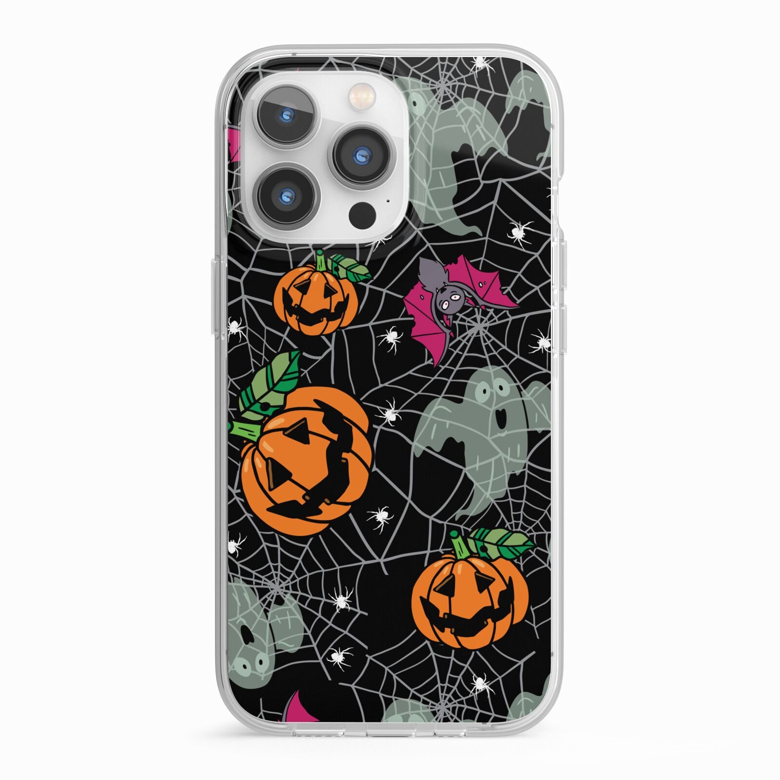 Halloween Cobwebs iPhone 13 Pro TPU Impact Case with White Edges