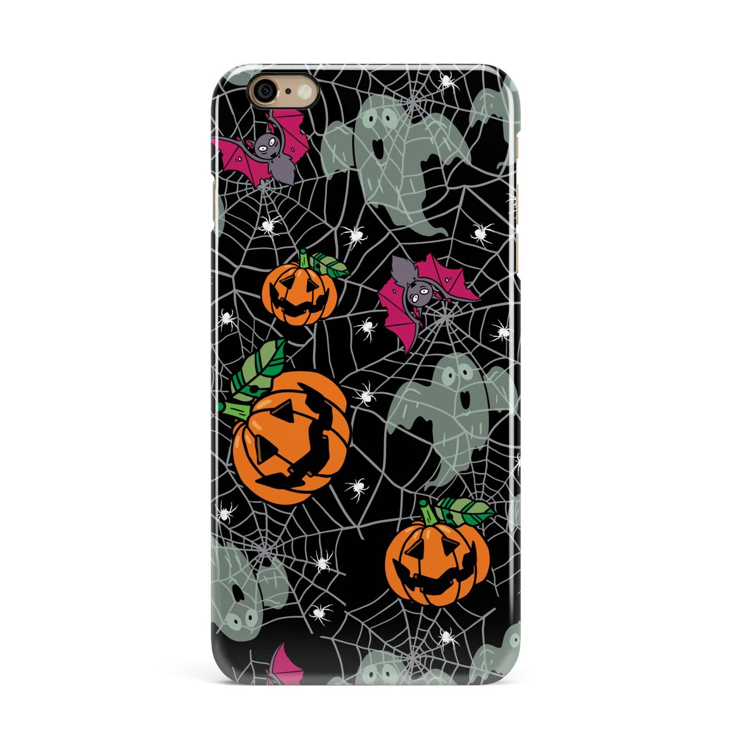 Halloween Cobwebs iPhone 6 Plus 3D Snap Case on Gold Phone