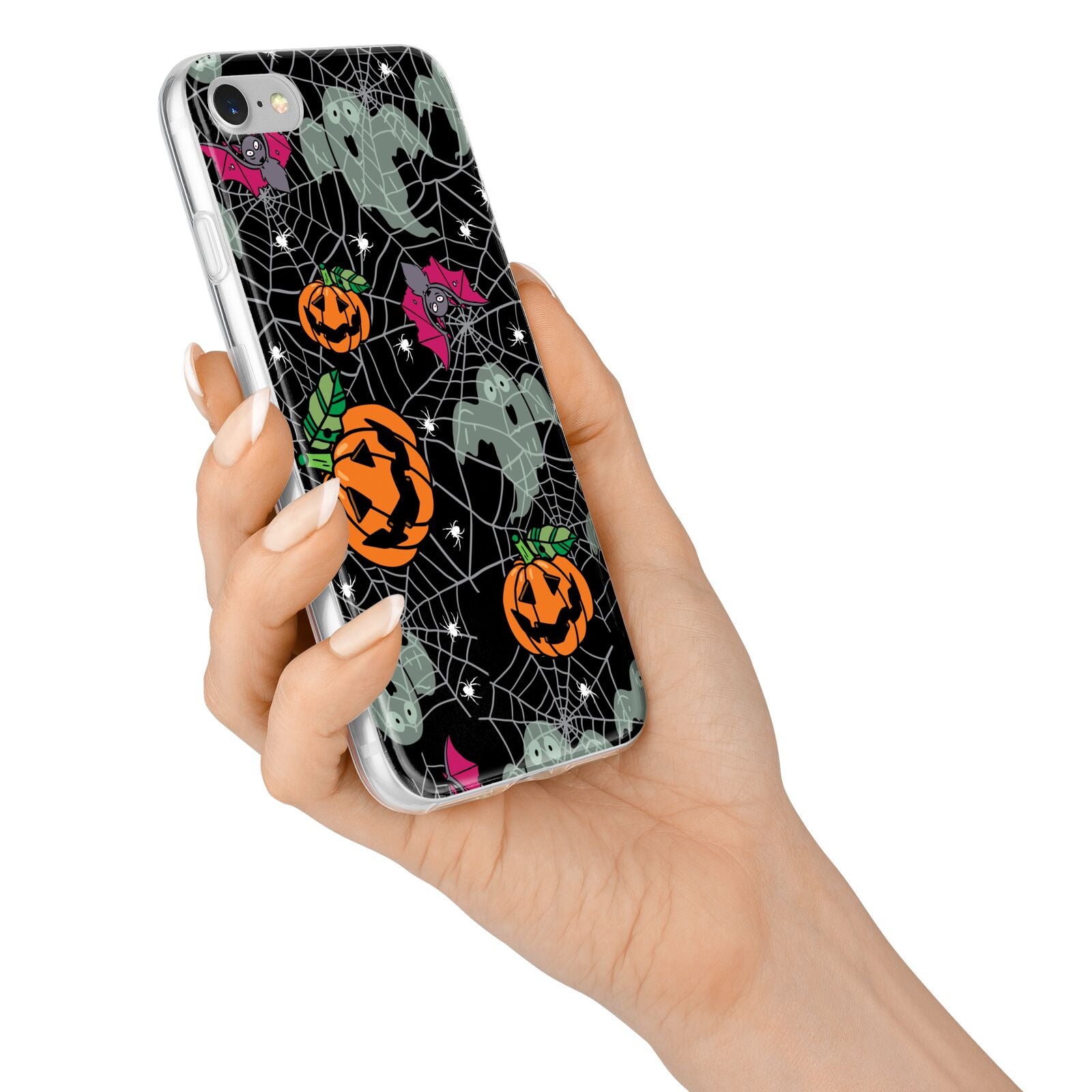 Halloween Cobwebs iPhone 7 Bumper Case on Silver iPhone Alternative Image