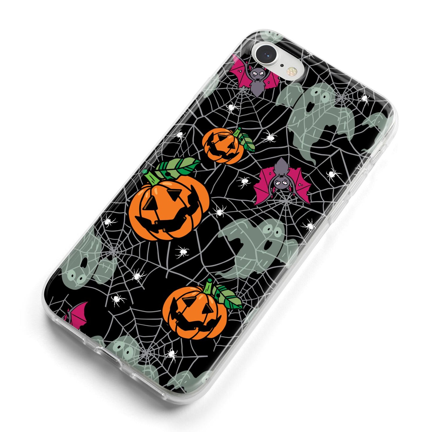 Halloween Cobwebs iPhone 8 Bumper Case on Silver iPhone Alternative Image
