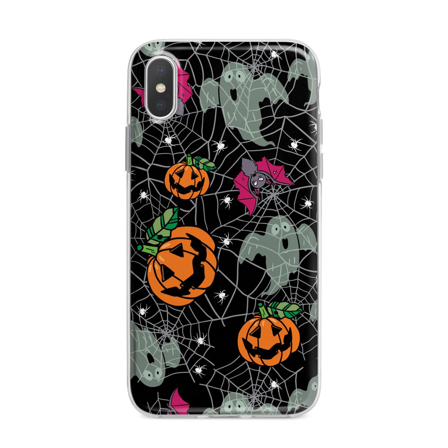 Halloween Cobwebs iPhone X Bumper Case on Silver iPhone Alternative Image 1