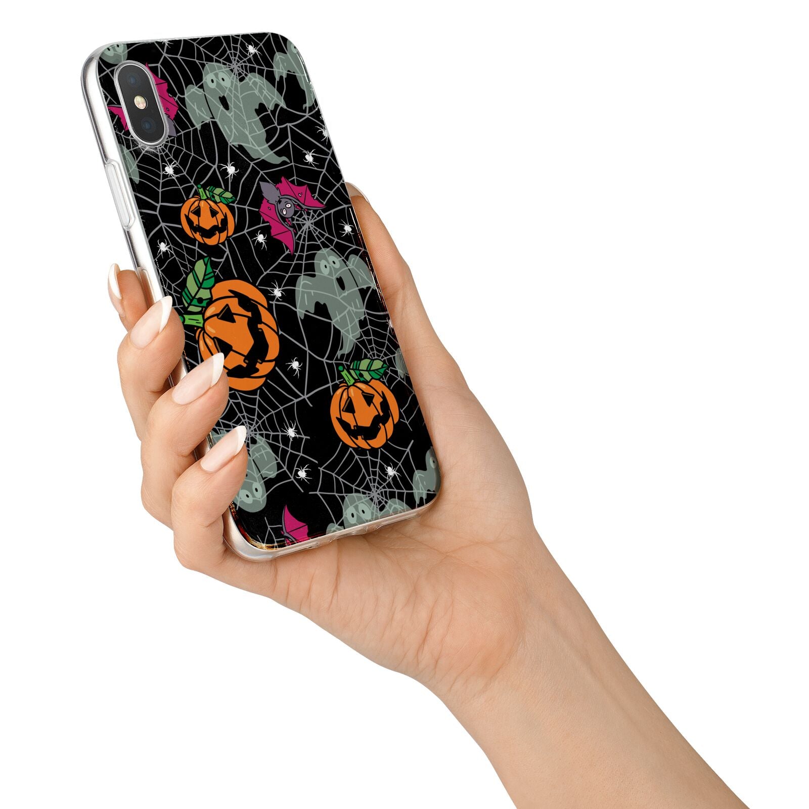 Halloween Cobwebs iPhone X Bumper Case on Silver iPhone Alternative Image 2
