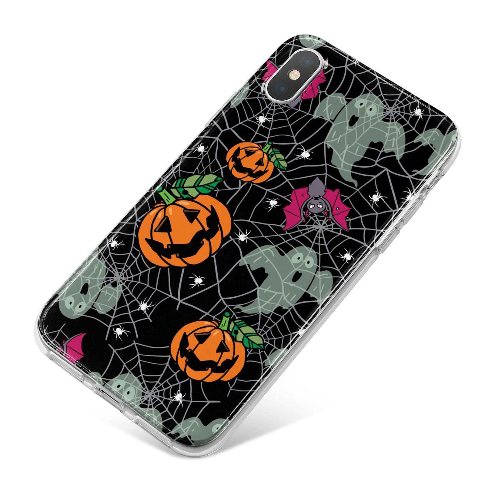 Halloween Cobwebs iPhone X Bumper Case on Silver iPhone
