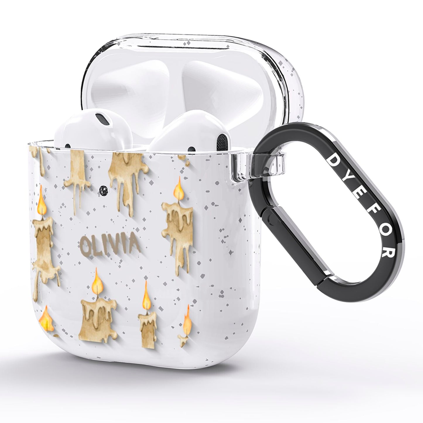 Halloween Creepy Candles Custom AirPods Glitter Case Side Image
