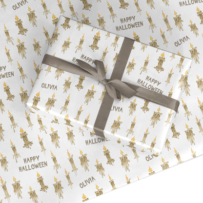 Halloween Creepy Candles Custom Custom Wrapping Paper